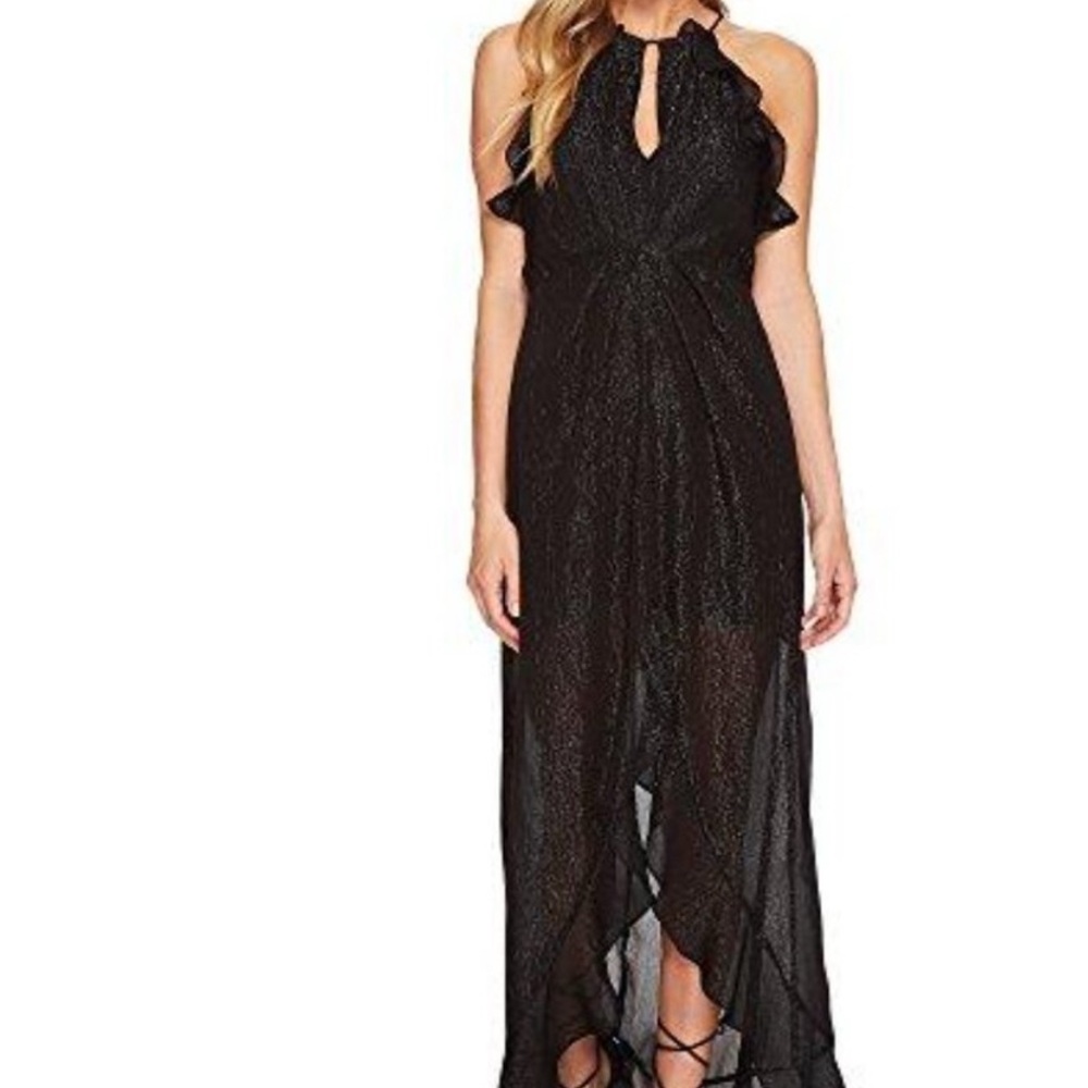 Astr Black High Low Halter Dress